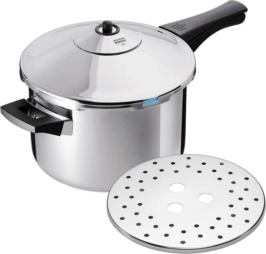 Kuhn Rikon Pressure Cooker Duromatic Inox 5L / 22cm Food Steamer with Long Handle