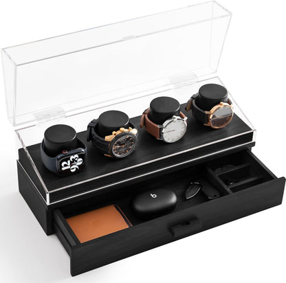 The Watch Deck Pro – Premium Watch Display Case for 4 Watches