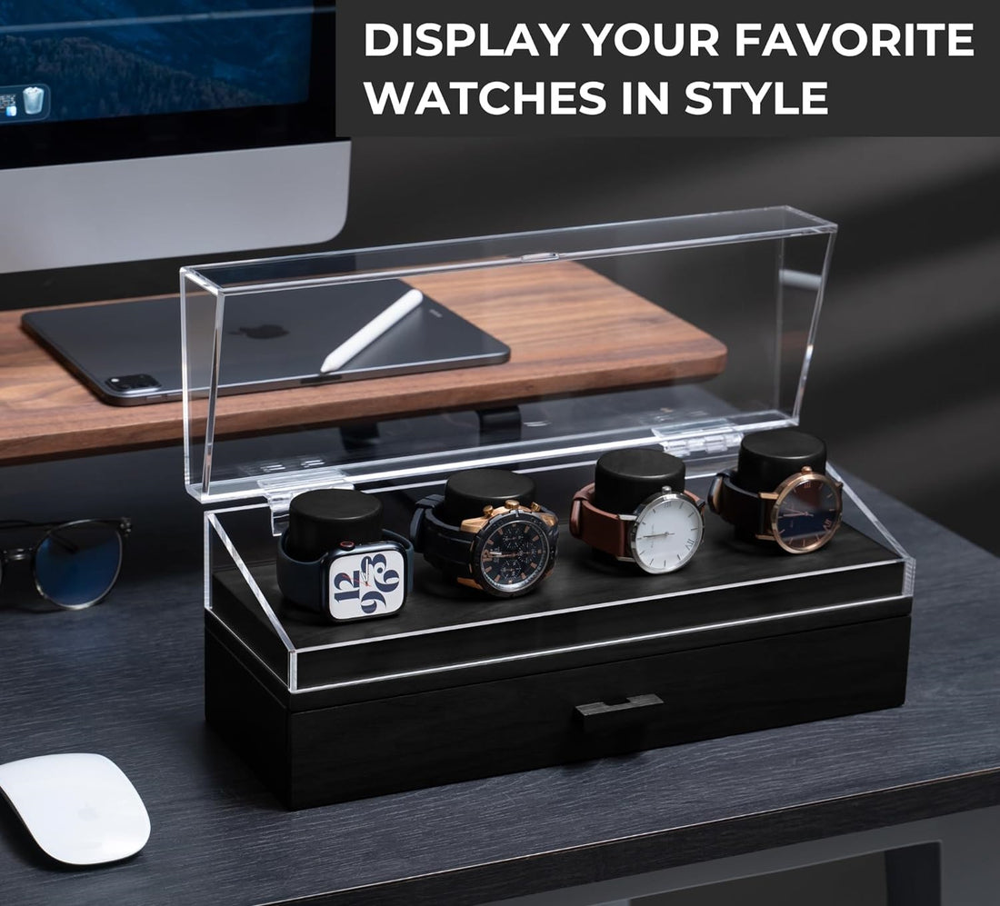 The Watch Deck Pro – Premium Watch Display Case for 4 Watches