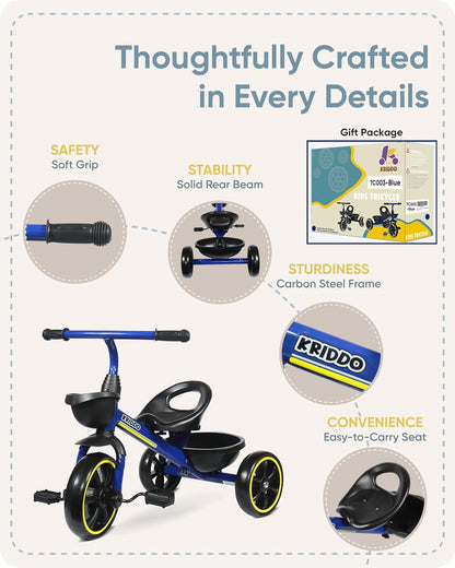 KRIDDO Kids Tricycles Age 24 Month to 5 Years