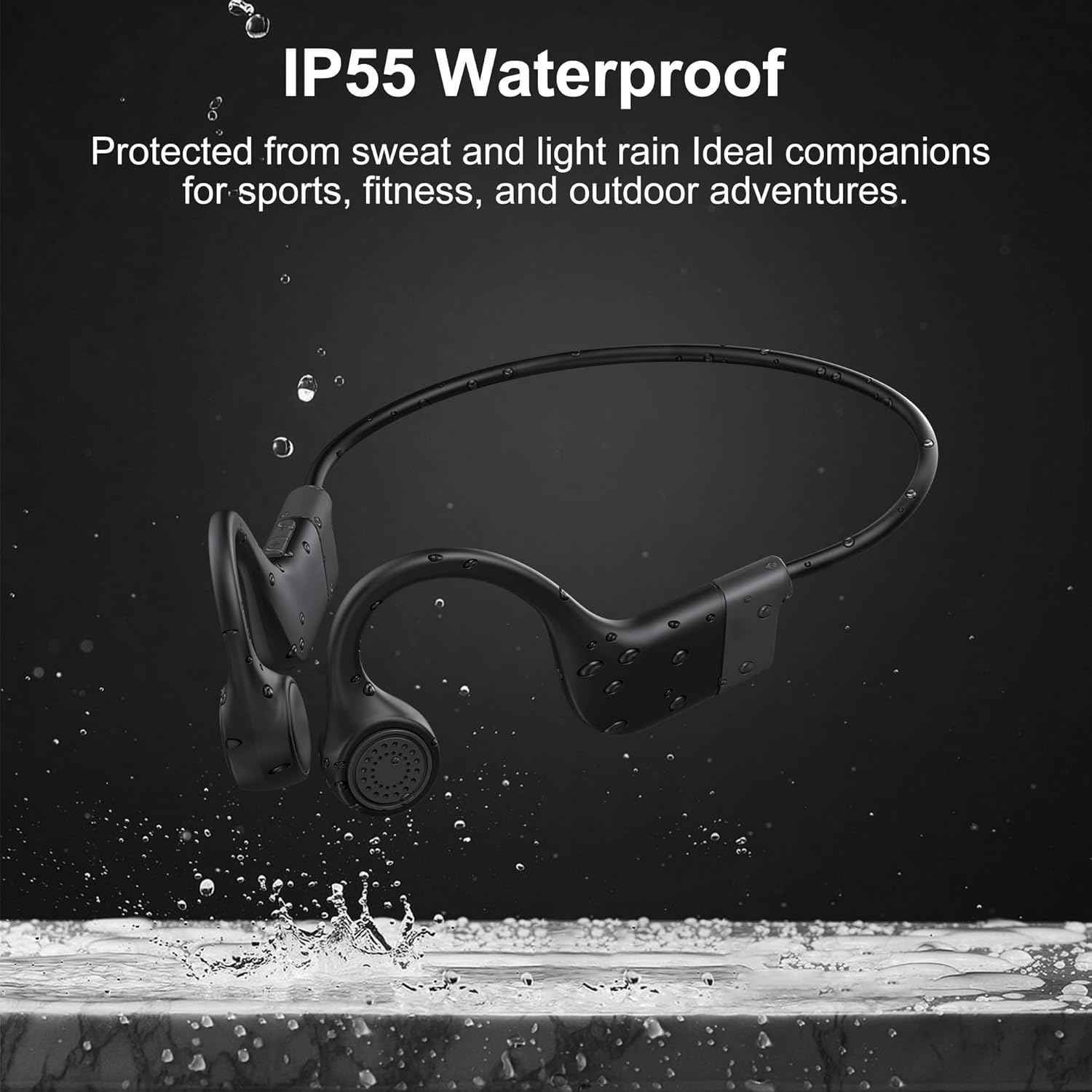 Bone Conduction Headphones,Open-Ear Bluetooth Wireless Sport Headphones with Built-in Mic