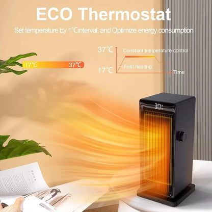 OMISOON Heater, ECO Electric Heater, 90°Oscillation, 24H Timer, Thermostat, Low Energy, Remote Control