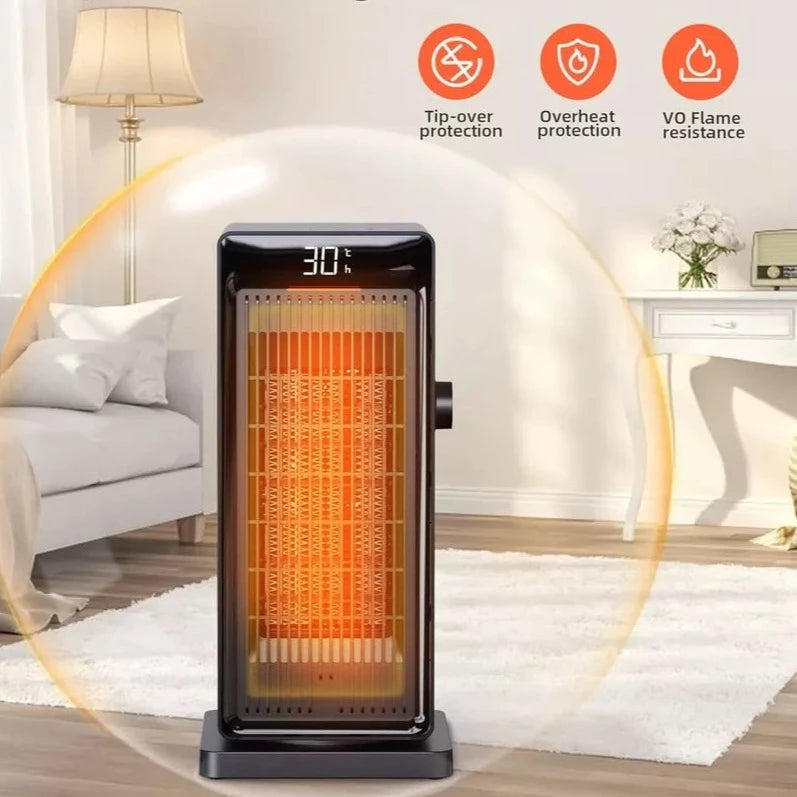 OMISOON Heater, ECO Electric Heater, 90°Oscillation, 24H Timer, Thermostat, Low Energy, Remote Control